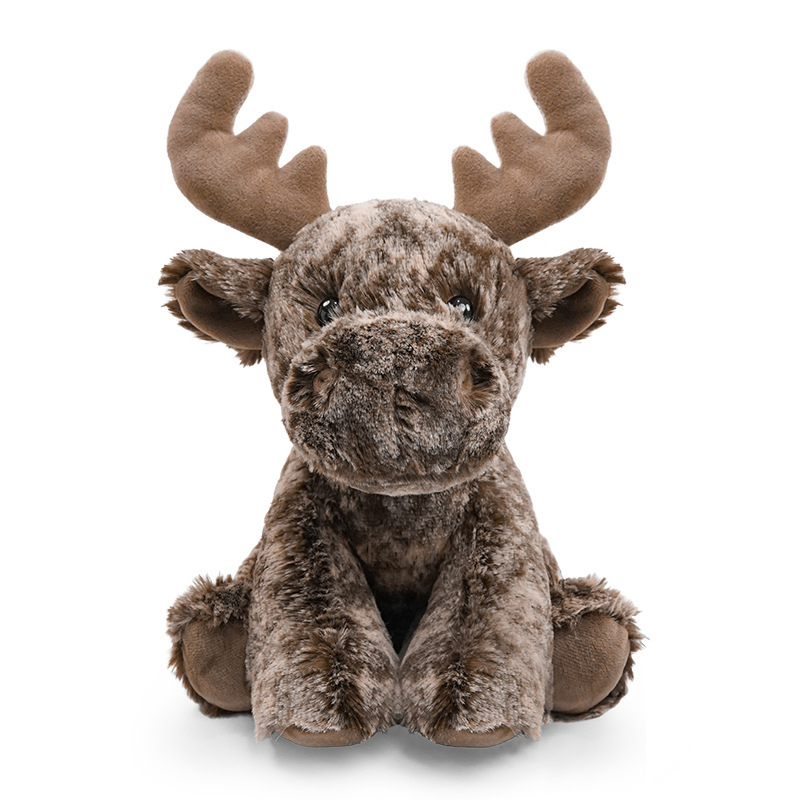 Venta al por mayor de peluches personalizados de animales peludos como vaca, oveja, cabra y ciervo para niños