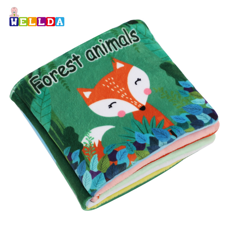 Libros de tela de minky suave para bebés, libro de tela de tela no tóxica, juguetes educativos