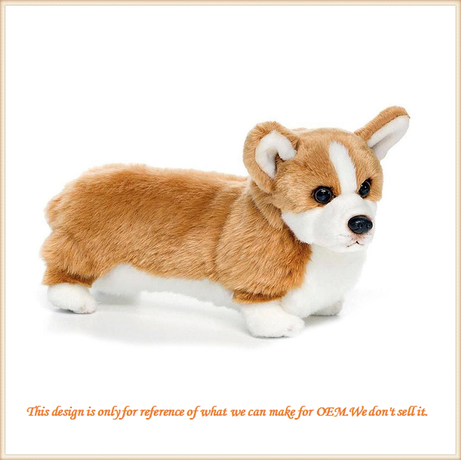 Juguetes de peluche personalizados al por mayor, tiernos, esponjosos y suaves, de perros y cachorros gorditos, animales de corgi