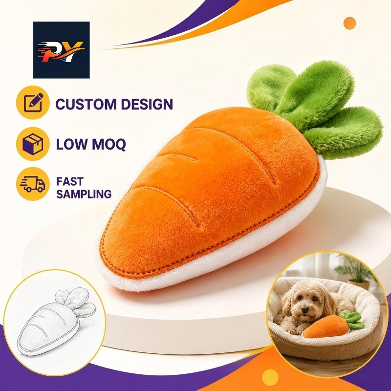 Muñeca personalizada Construye tu propia marca Juguete de peluche zanahoria súper suave Juguetes para mascotas Juguete de peluche personalizado