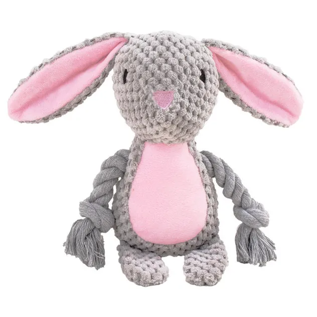 Juguete de peluche chirriante para perros con cuerda, juguete interactivo para masticar y aliviar la dentición