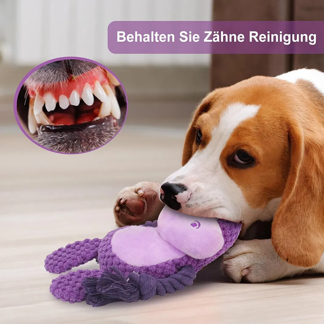 Juguetes para mascotas de felpa duraderos y ecológicos, juguetes interactivos para masticar con cuerda