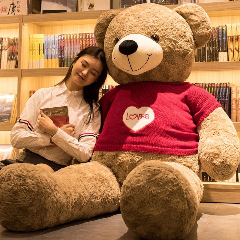 Precio mayorista regalo de San Valentín decoración del hogar confesión oso de peluche grande vestido abrazo juguete