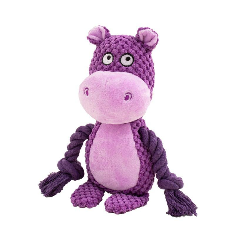 Juguete de peluche chirriante para perros con cuerda, juguete interactivo para masticar y aliviar la dentición