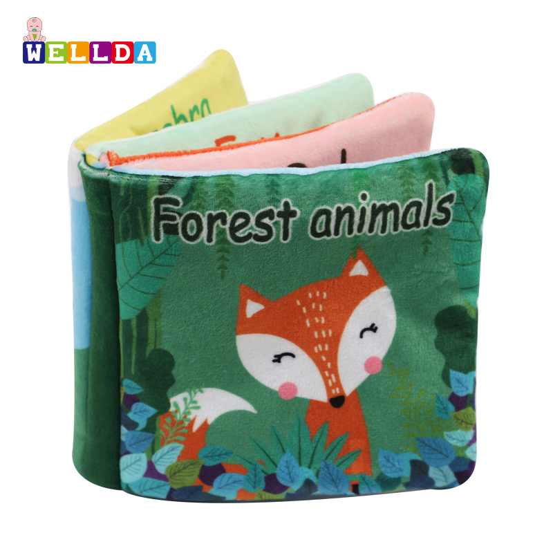 Libros de tela de minky suave para bebés, libro de tela de tela no tóxica, juguetes educativos