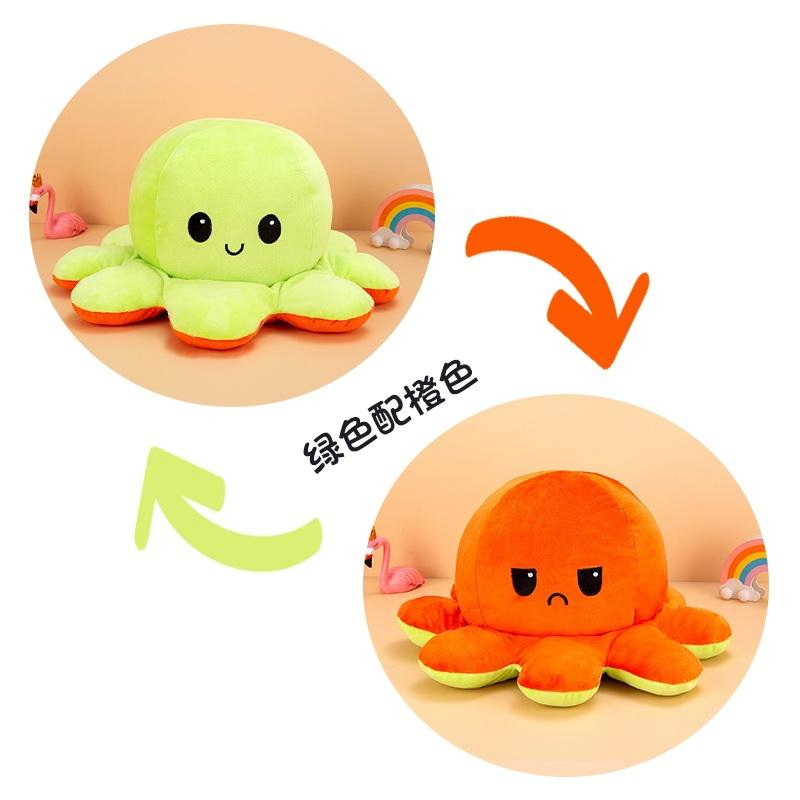 Adorable pulpo de peluche reversible de doble cara para niños y adultos