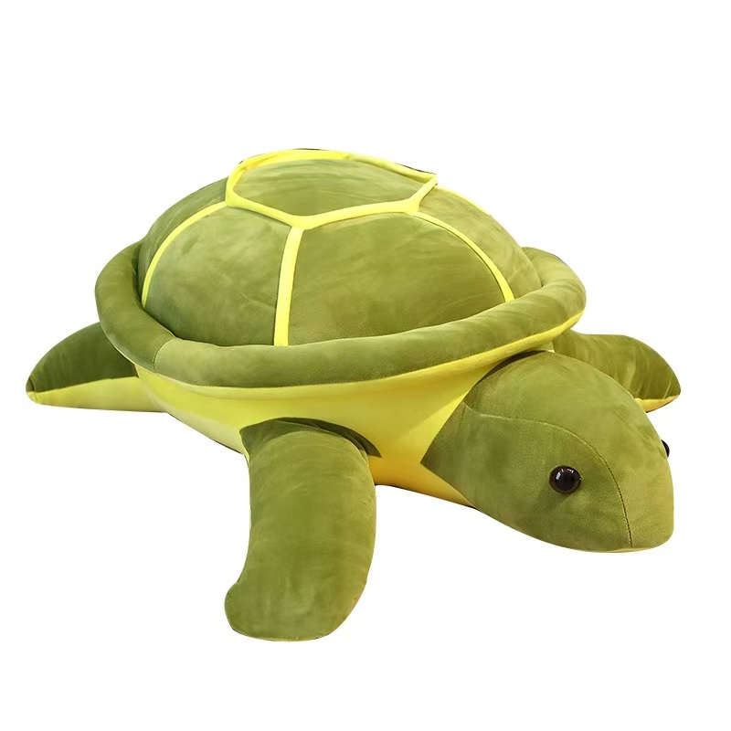 Animales de peluche grandes de tortuga verde al por mayor, almohadas suaves de dibujos animados, respaldo de peluche, juguetes de animales de peluche
