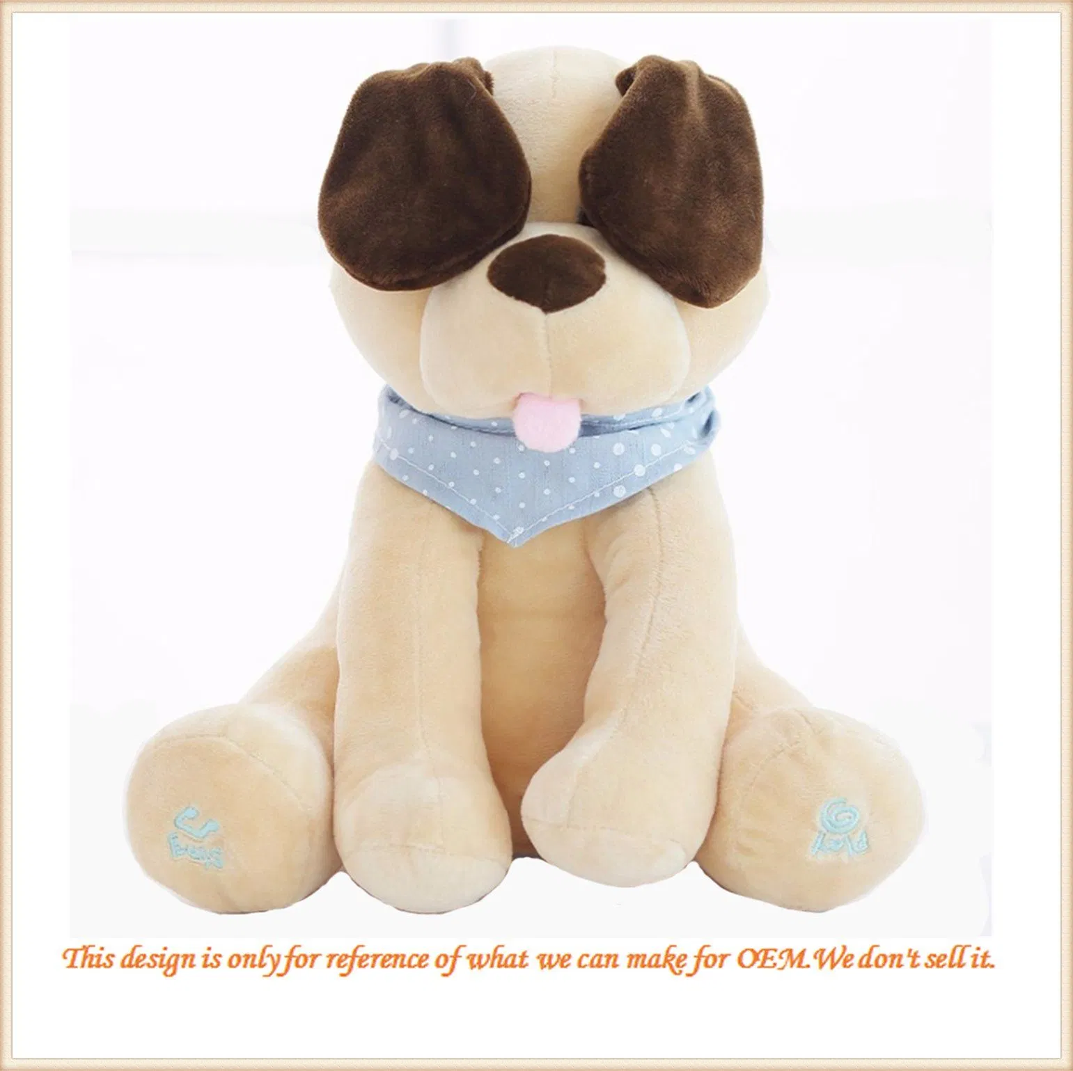 Juguete de peluche de perro cachorro personalizado al por mayor, súper lindo, con orejas grandes
