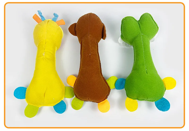 Juguetes para mascotas al por mayor, juguetes de peluche para perros, juguetes de gato de dibujos animados con sonido activado, juguetes educativos suaves y resistentes a mordidas