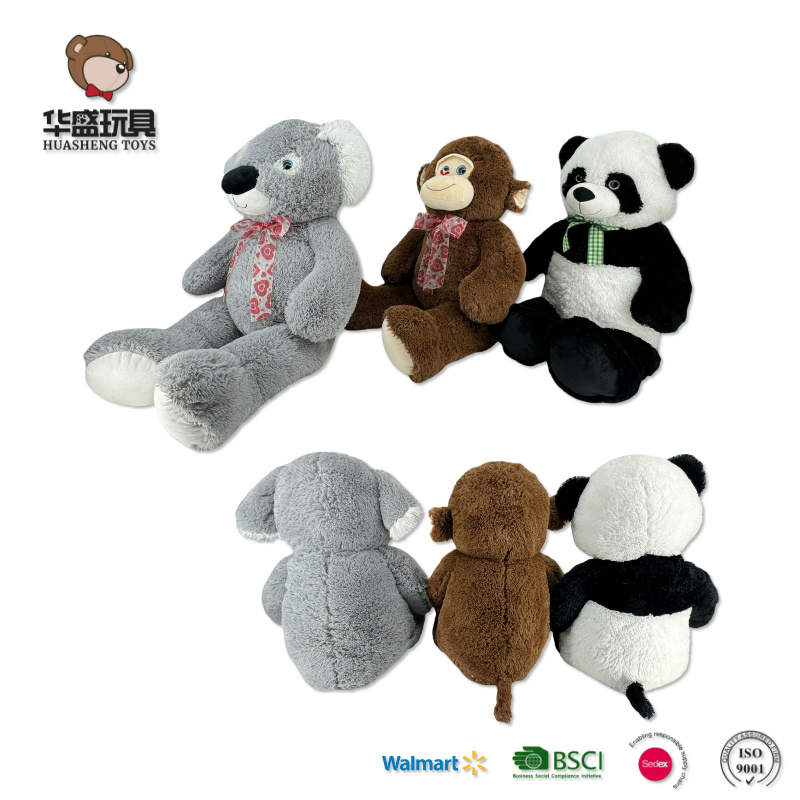 Fábrica de Animales de Peluche en China Personalizada al por mayor 10-100cm Popular Lujo Suave Mascota Dinosaurio Panda Mono Perezoso Gigante Juguete de Peluche Oso de Peluche para Bebé