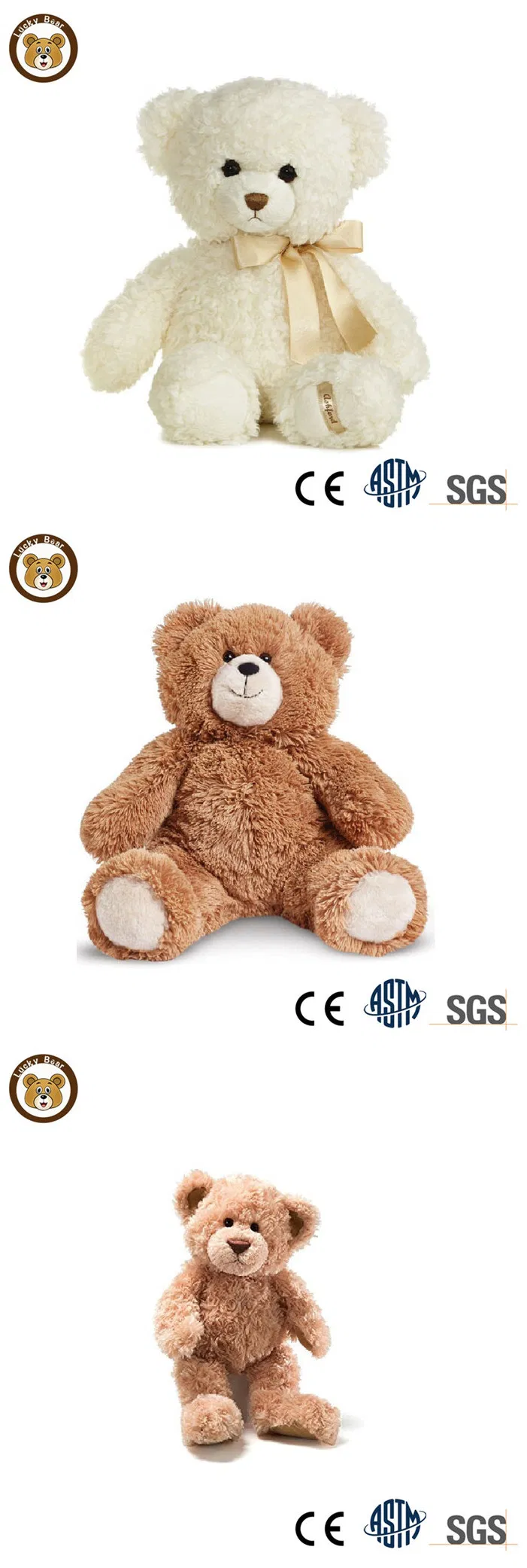 Osito de peluche marrón suave y personalizado para bebés