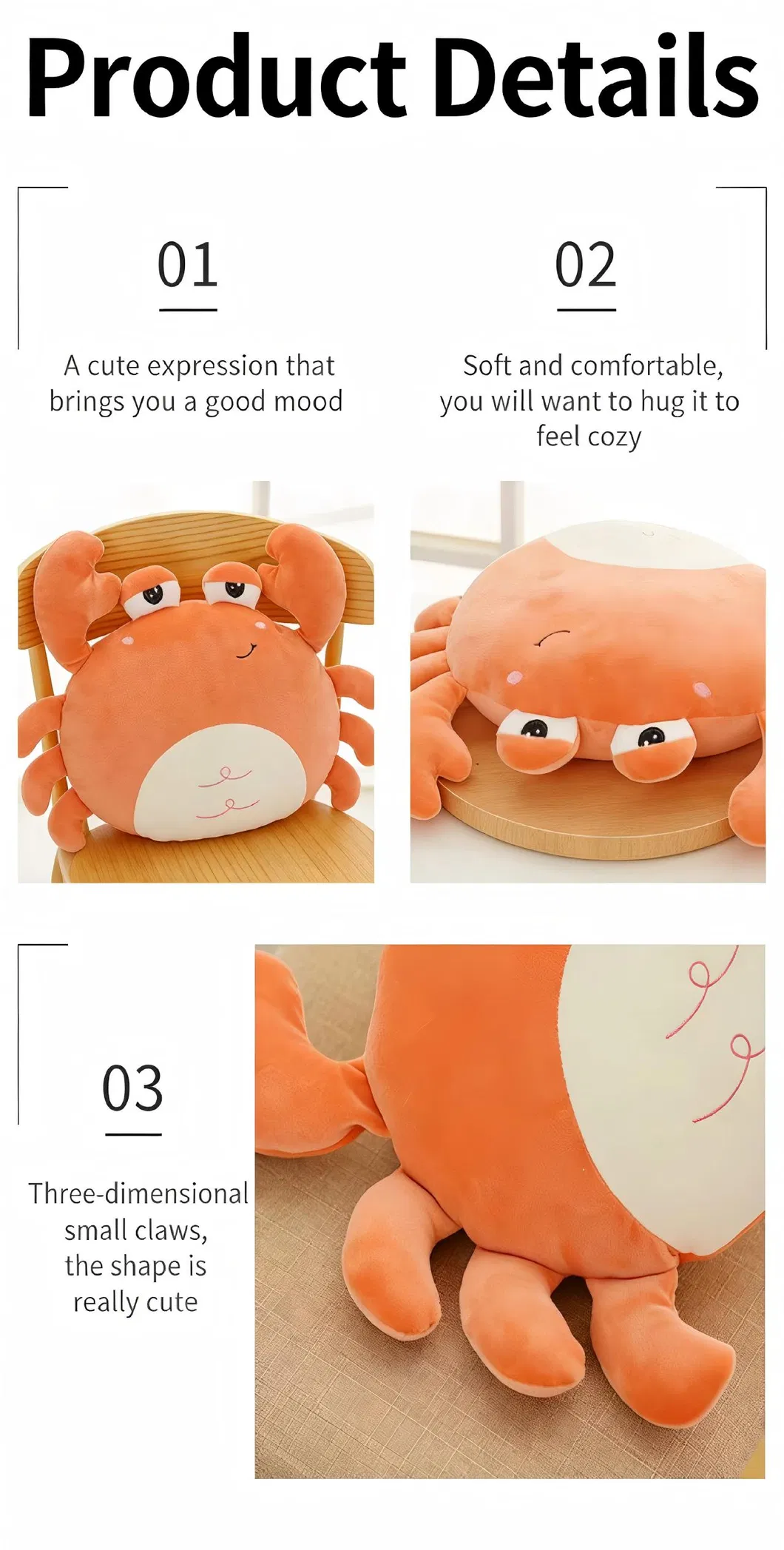 Infografía del peluche de cangrejo
