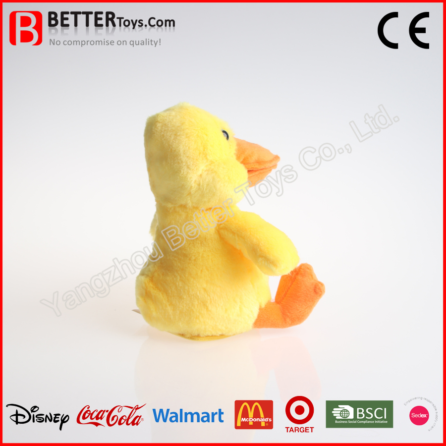 Pato de peluche amarillo musical eléctrico que canta, juguetes suaves eléctricos
