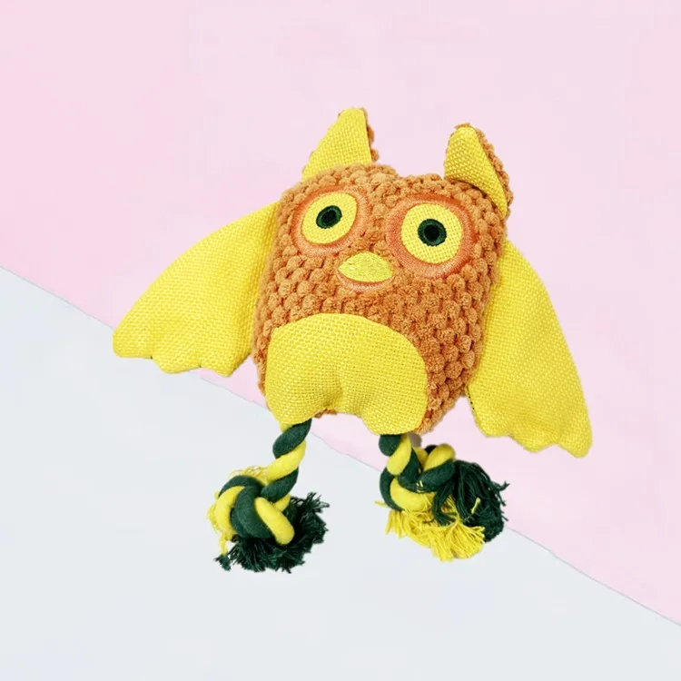 Juguetes interactivos para perros, diseño de forma de animal de felpa duradera, juguete para masticar educativo