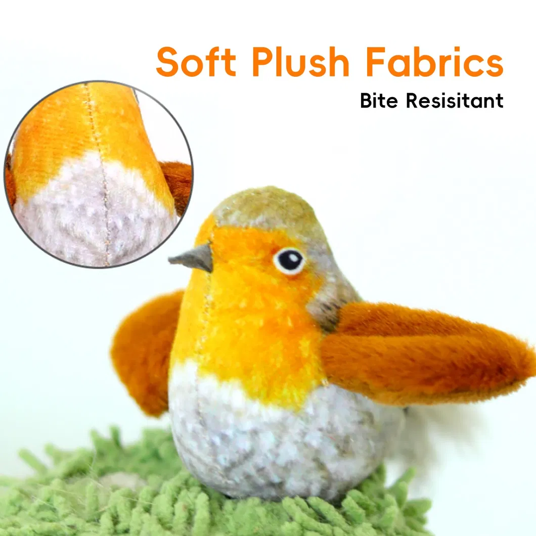 Juguete de pájaro de felpa que aletea para gatos, juguete interactivo para gatos