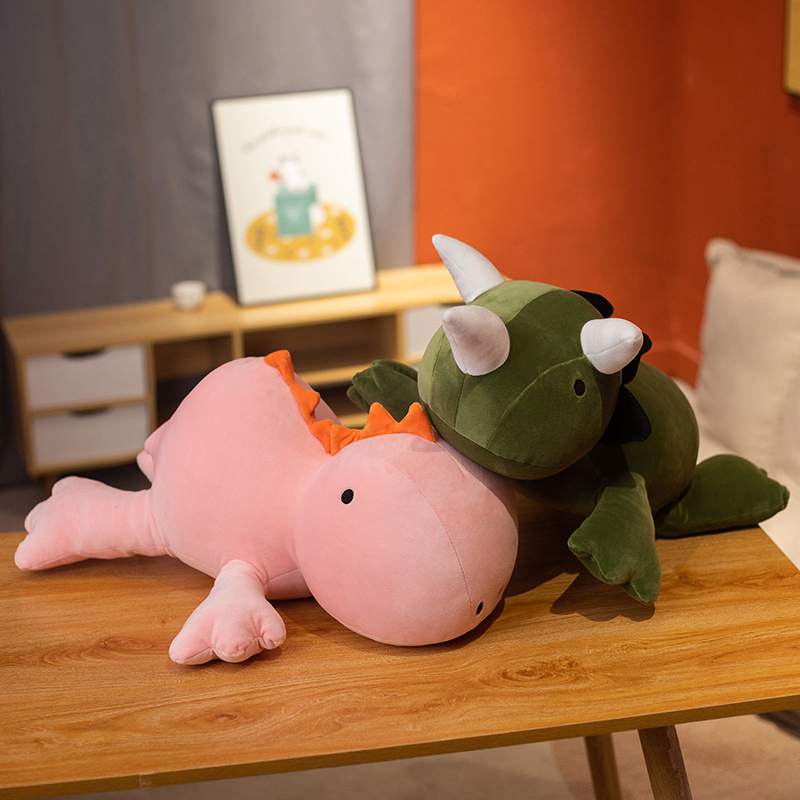 Precio Mayorista Fabricante OEM Peluche Personalizado Juguetes De Peluche Almohada Dino Personalizada Linda Dinosaurio Animales De Peluche Con Peso Fábrica