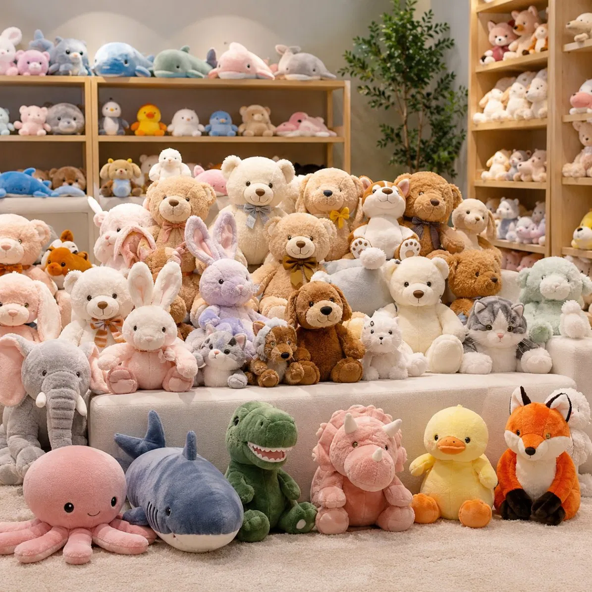 Fabricante OEM de Precio Mayorista Peluches Personalizados Aprobados Kc/Ukca/CPC/CE/ASTM F963/Cpsia/En71 Juguete de Peluche de Animal Personalizado de Alta Calidad Fábrica
