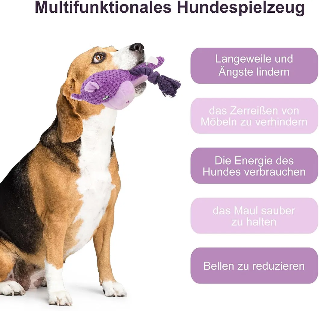 Juguetes para mascotas de felpa duraderos y ecológicos, juguetes interactivos para masticar con cuerda