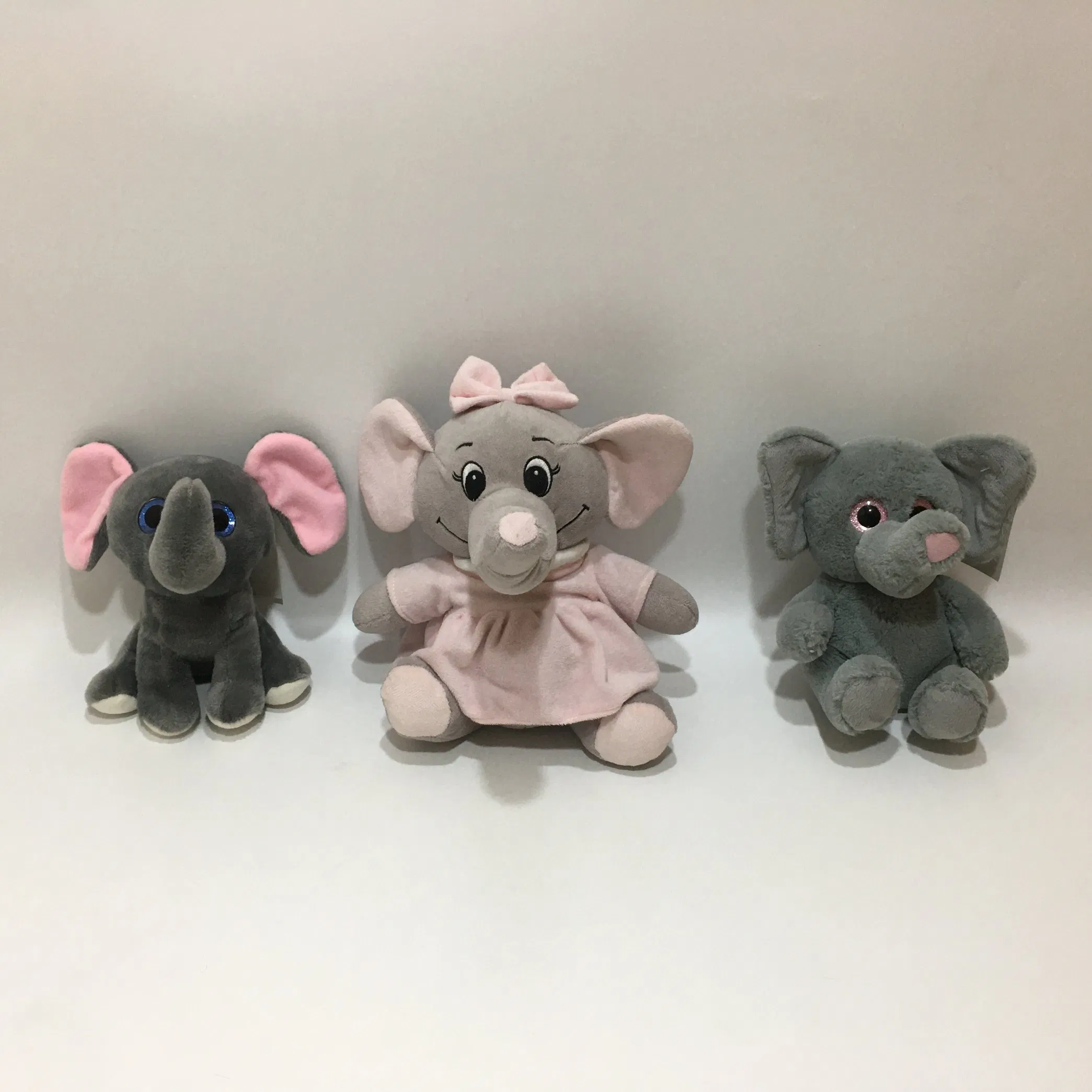 OEM Venta al por mayor Juguete de peluche elefante salvaje de material reciclado ecológico