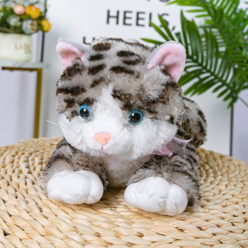 Precios al por mayor Regalos de cumpleaños personalizados para niños Juguetes de felpa de gatos realistas y suaves, diseño personalizado, fábrica