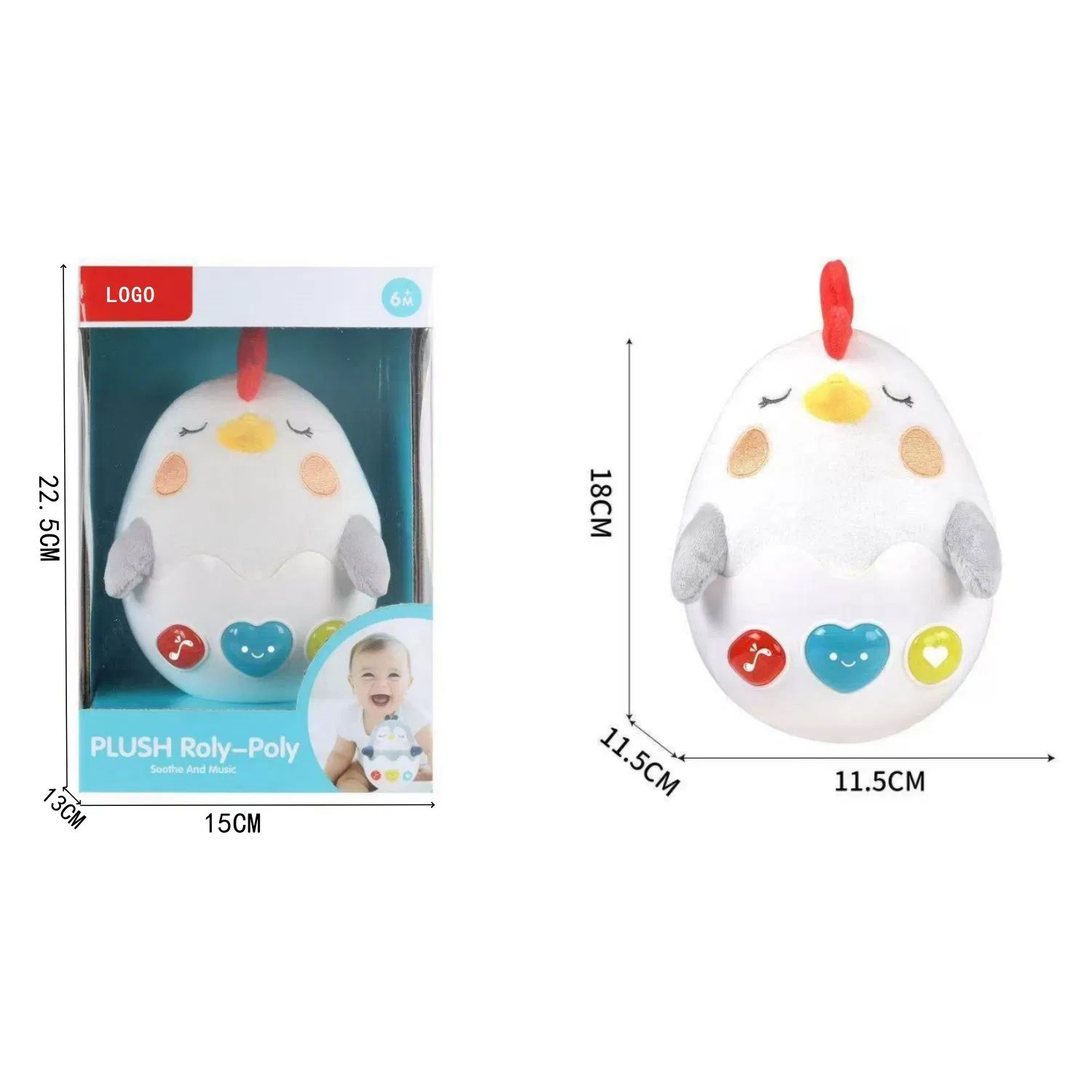 Juguete de peluche educativo iluminado al por mayor para juguetes interactivos para bebés