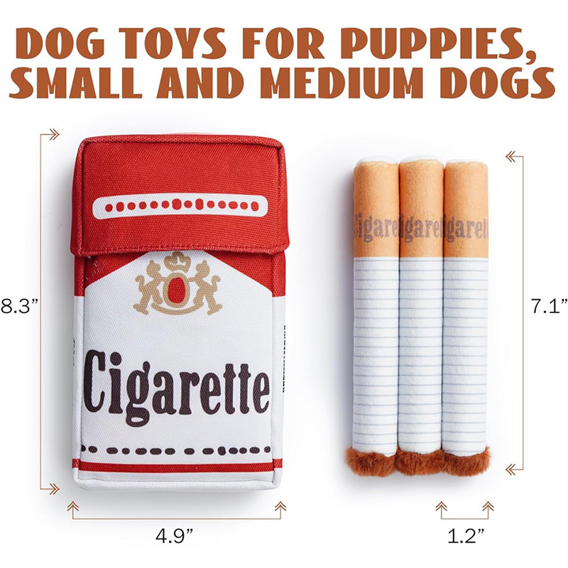 Juguetes para perros interactivos creativos de cigarrillos, juguetes de peluche divertidos para perros, juguete de peluche para masticar divertido, caja de cigarrillos, regalos para mascotas, productos para mascotas, juguete para perros, juguete para mascotas