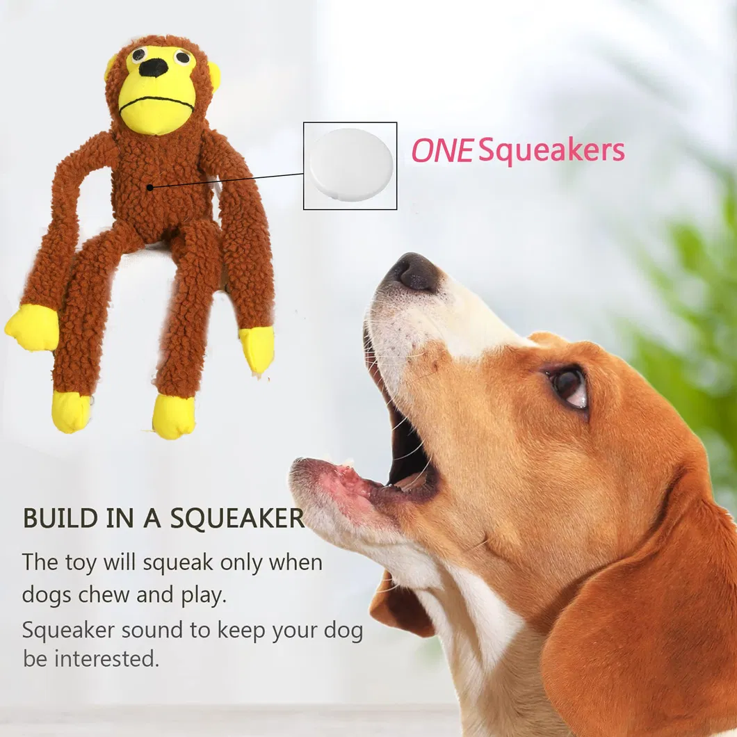 Juguetes de mono de peluche interactivos para perros