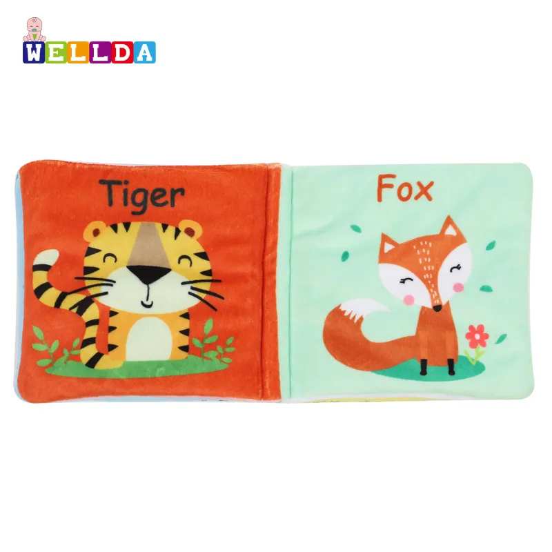 Libros de tela de minky suave para bebés, libro de tela de tela no tóxica, juguetes educativos