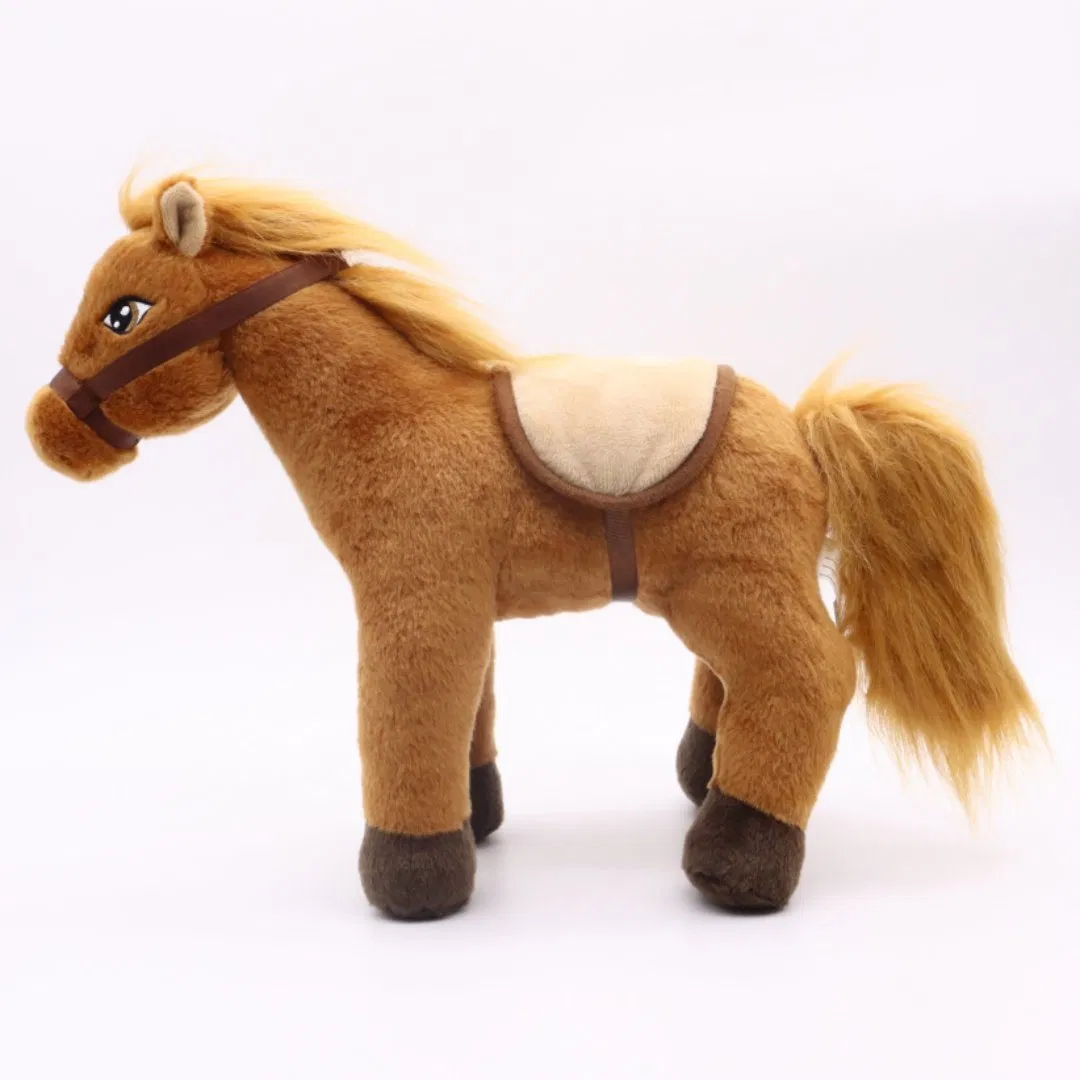 Juguete de peluche suave de caballo pony de pie al por mayor para niños