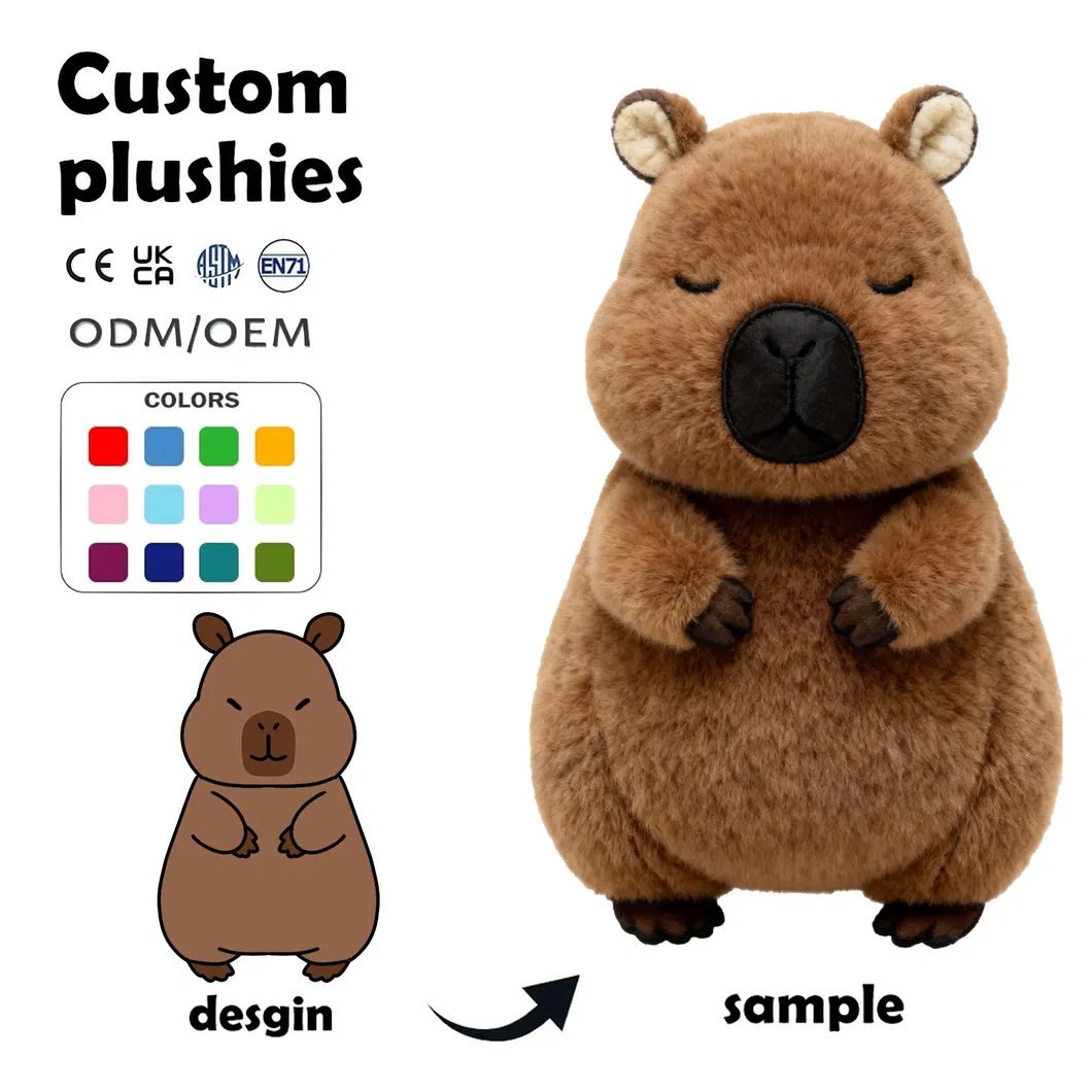 Proveedor ODM de juguetes de peluche personalizados de alta calidad con un bajo pedido mínimo. Diseña tus propias formas, colores y materiales únicos para animales de peluche