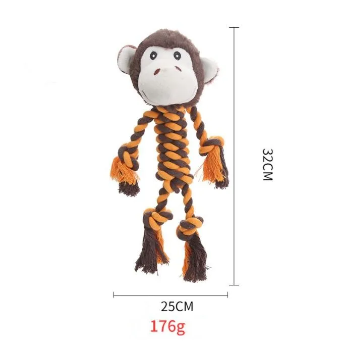 Juguetes para mascotas en forma de animal, juguetes de peluche para perros, juguetes de masticar, nudos de cuerda, juguete de peluche para mascotas