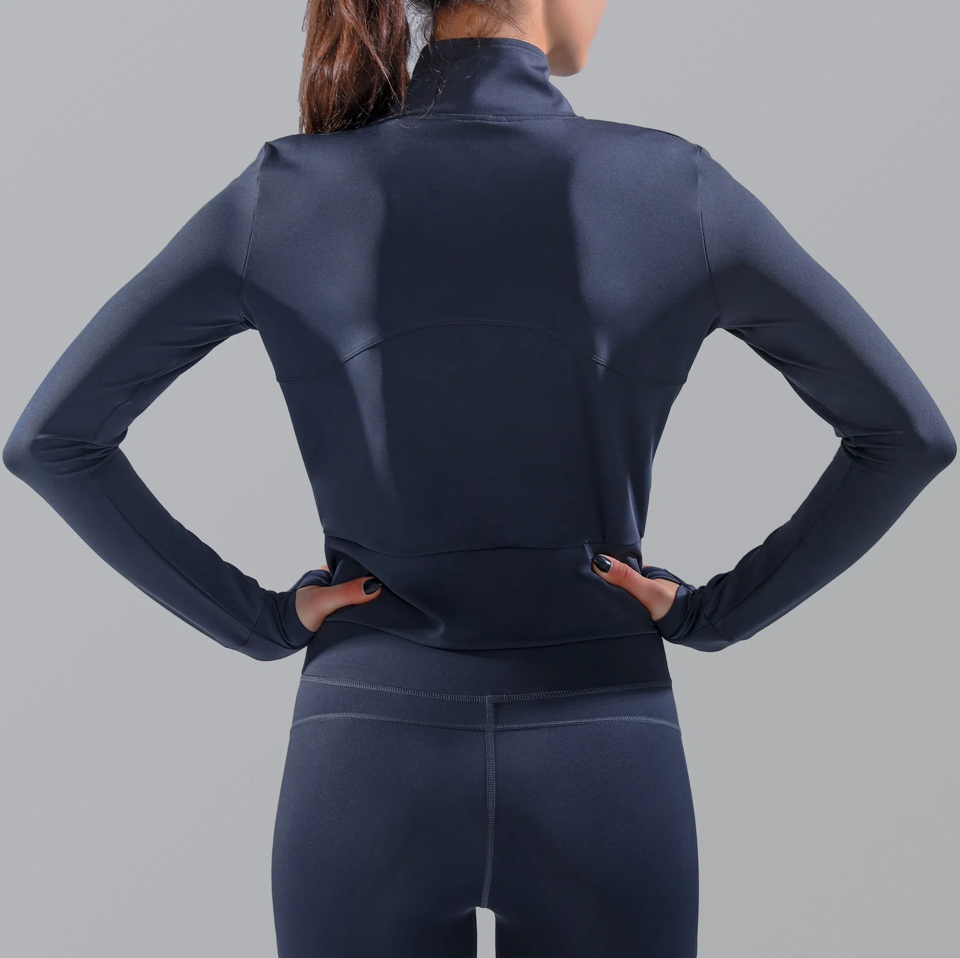 Fitness Clothing Gym Long Sleeve Crop Top Women Sportswear Slim Tracksuits Zipper Sport Jacket