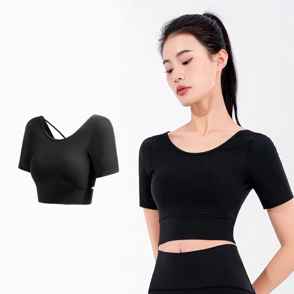 Factory New Design 2PCS Fancy Activewear for Women, Soft Stretch Yoga Crop Top with Bra, High Waisted Booty Lifting 7/8 Capri Workout Leggings with Pleated Cuff