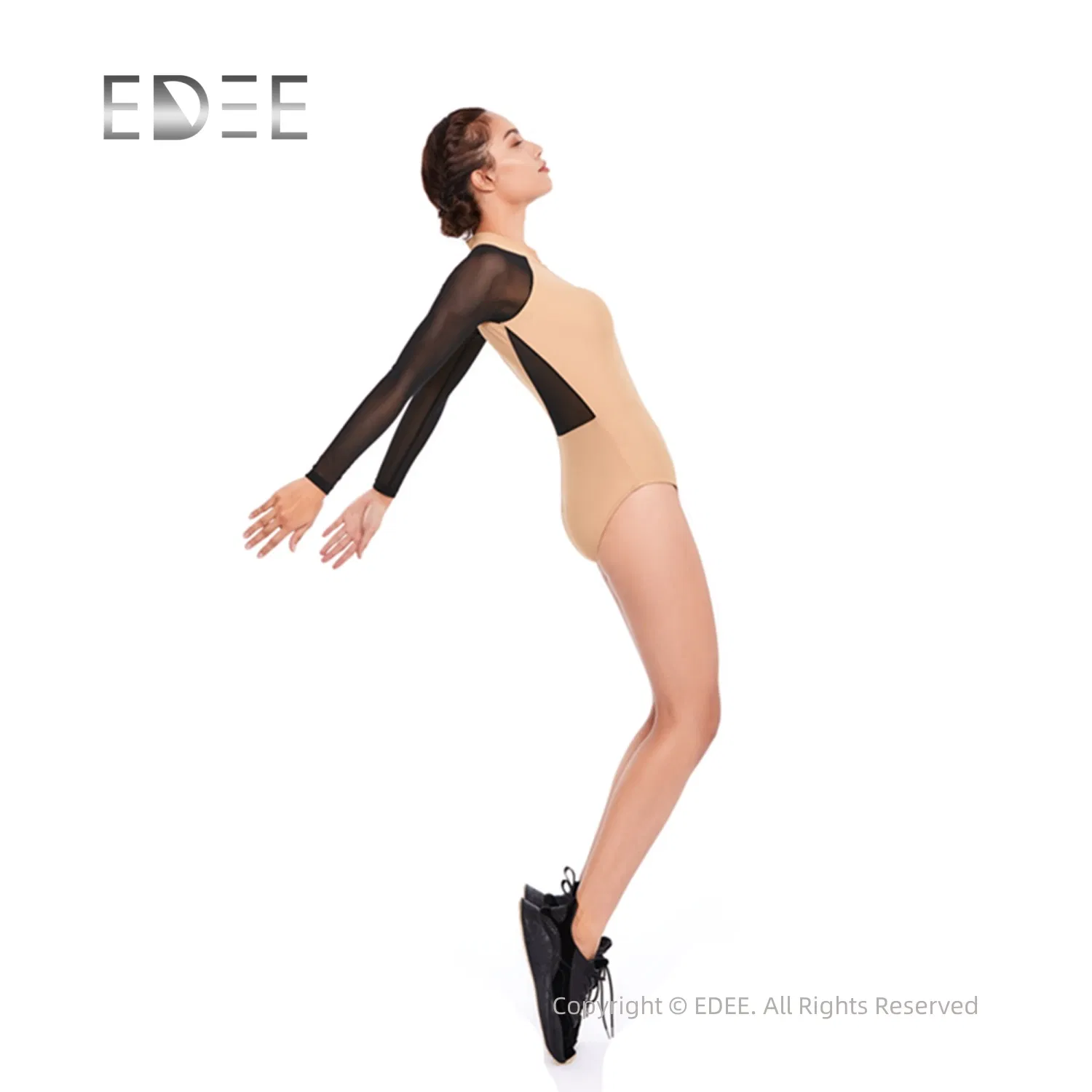 OEM Factory Long Sleeve Dancewear Bodycon Zippered Jumpsuit Dance Leotard for Women