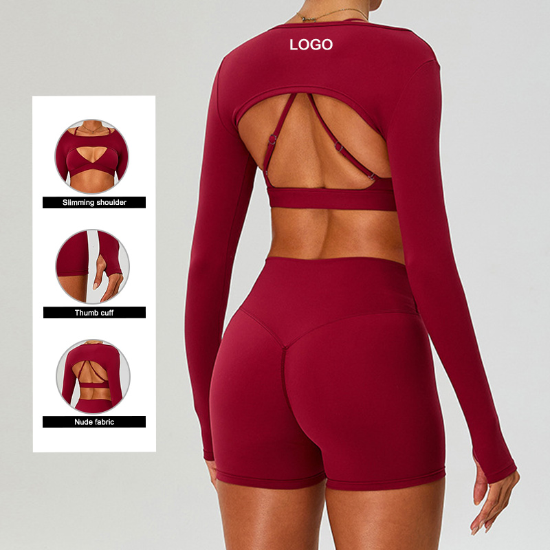 Women's Long-Sleeved Vest, Shawl, Yoga Wear, Fitness Top, Running Cover-up