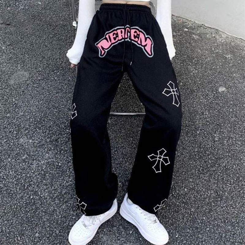 Women Custom Fashion Y2K Fashion Print Sweatpants Street Wear Baggy Ladies Pants