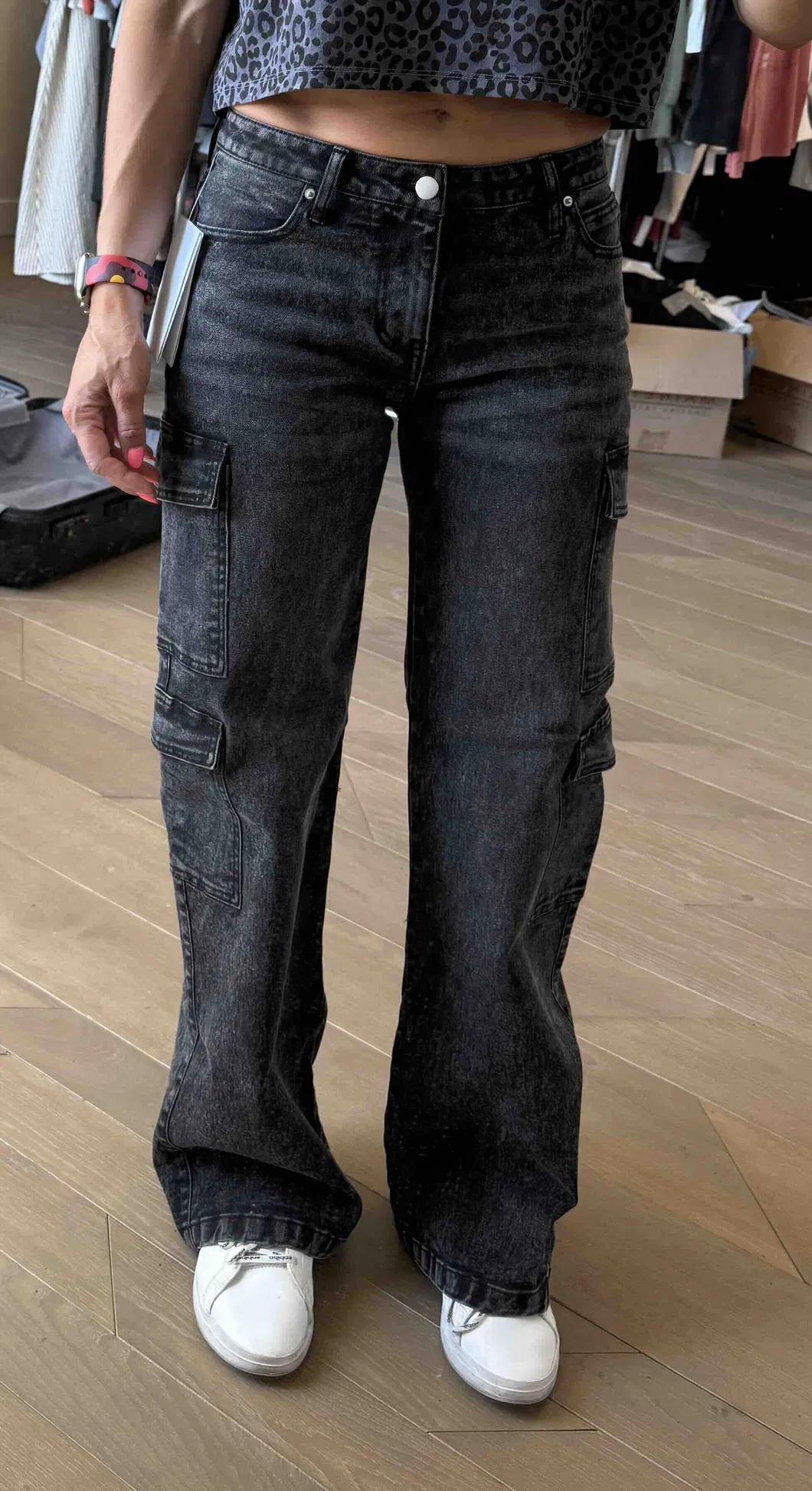 Multi-Pocket Denim Work Pants 1