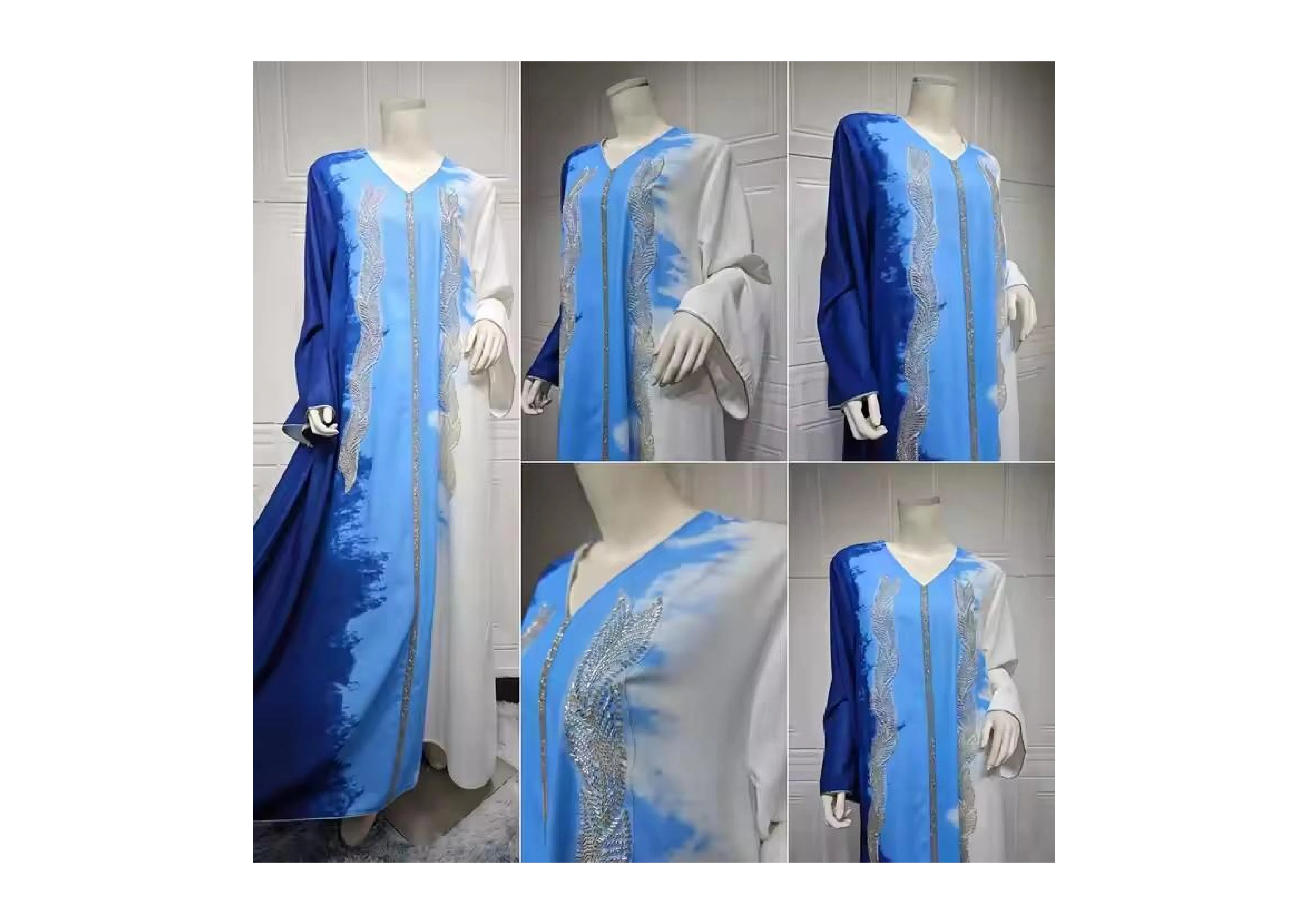 Wholesale Fashion Elegant Long Sleeve Abaya Ladies Dress for Stylish Muslim Women