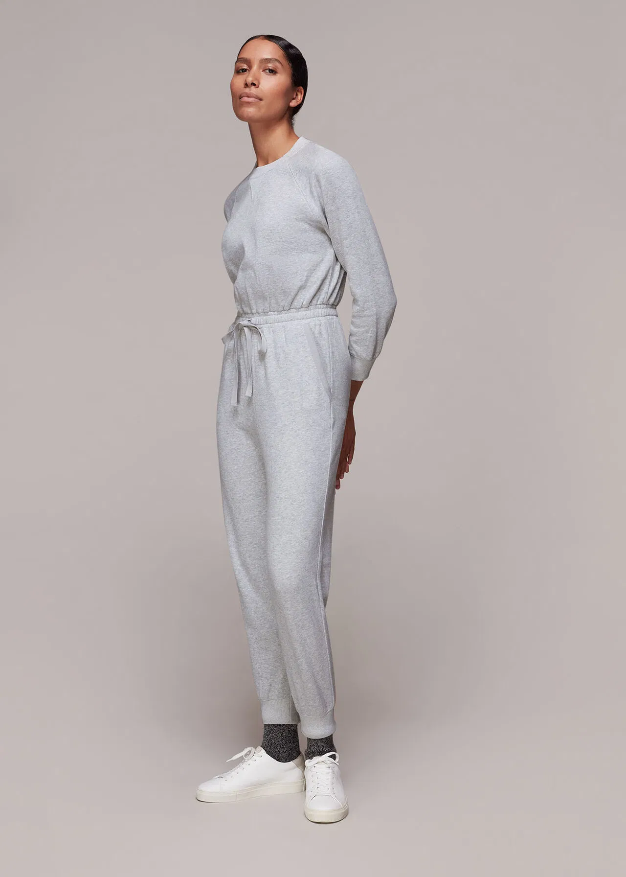 Factory China OEM Top Quality New Design Hot Selling Drawstring Jumpsuit Relaxed Knitted Women Leisure Household Women Loungewear