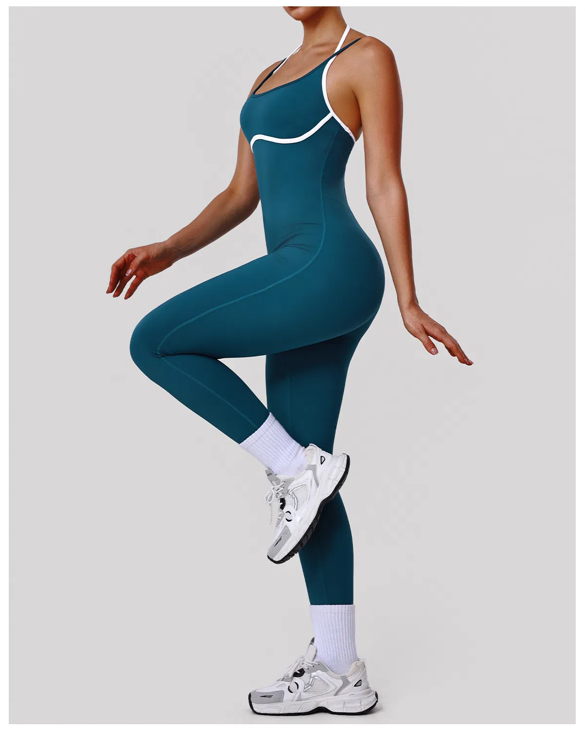 Thin-Band Backless Fitness Elastic Tight Yoga Jumpsuit Women's Slimming Shaping Gym Jumpsuit