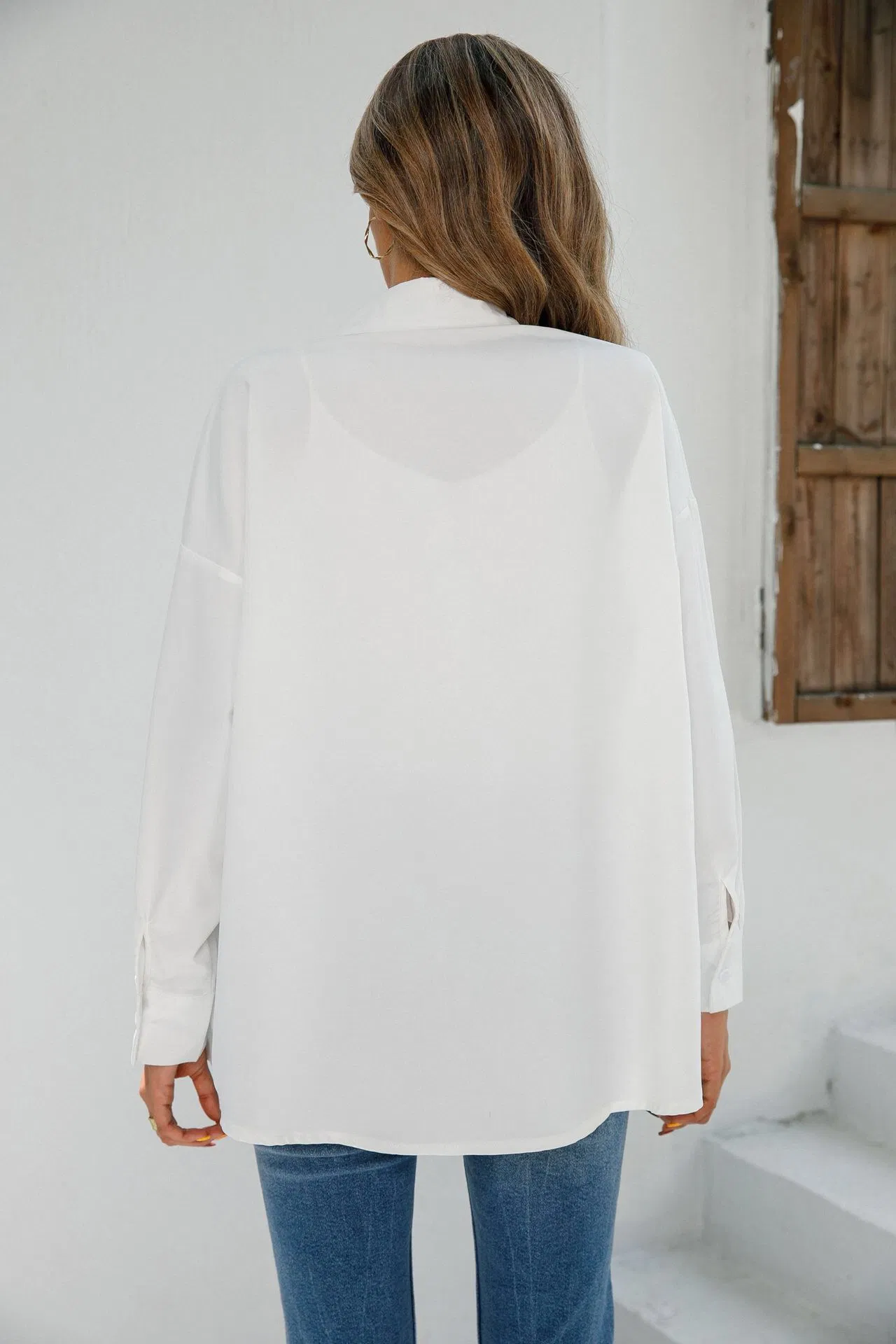 Women's Fashion Tassel Long Sleeve Popular off Shoulder Sleeve Plain Blouse