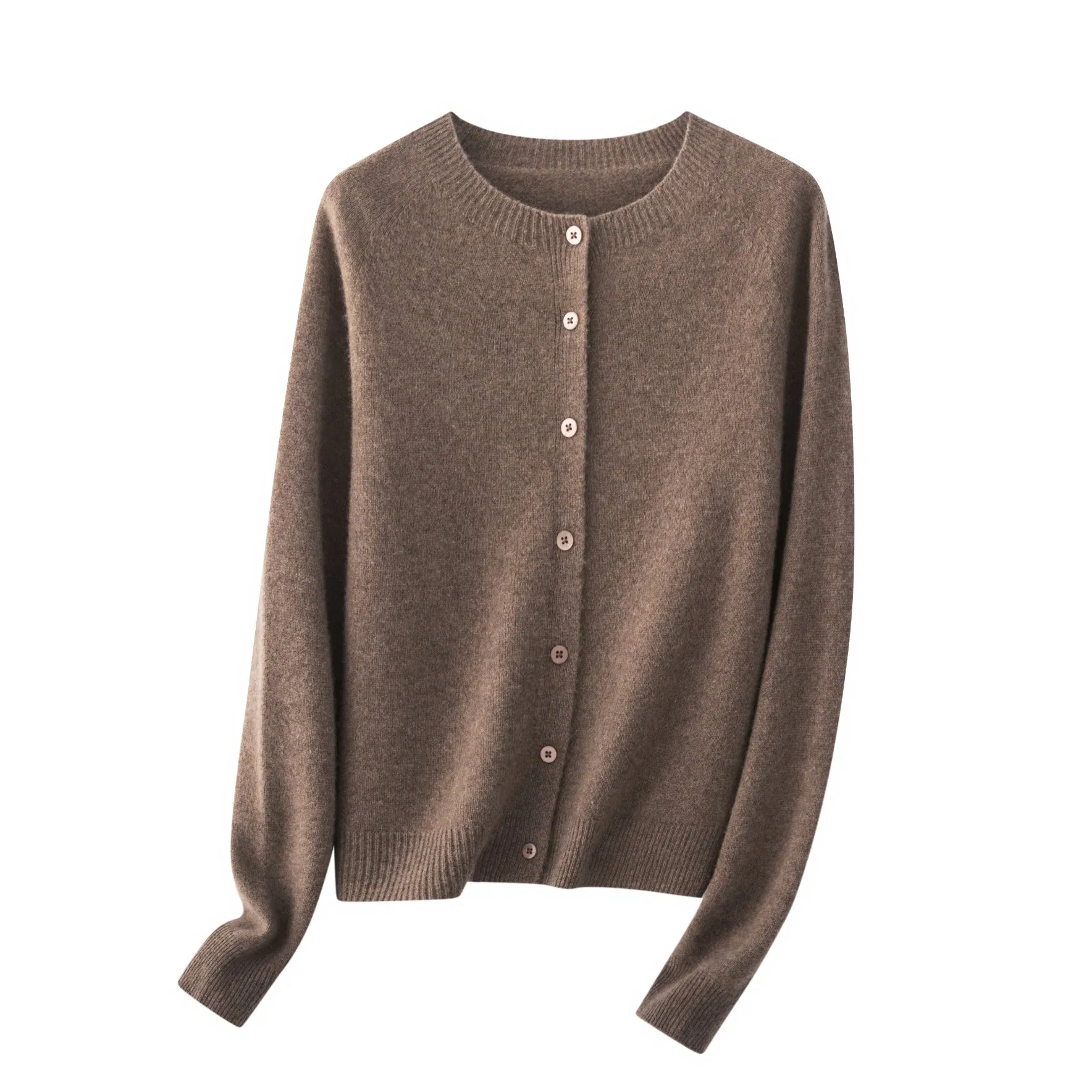 Women's OEM Crew Neck Button-up Winter Coat Sweater