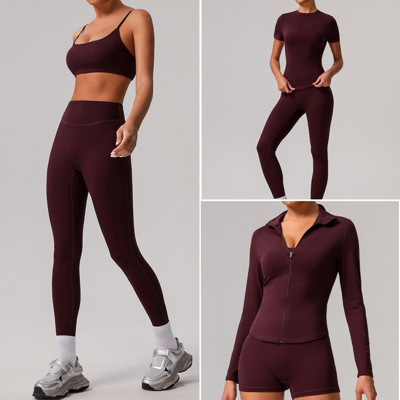 Factory Price Womens Premium Soft and Stretch Workout Clothing Set for Women, 5PCS Matching Yoga Fitness Outfits Casual Paddle Tennis Golf Activewear