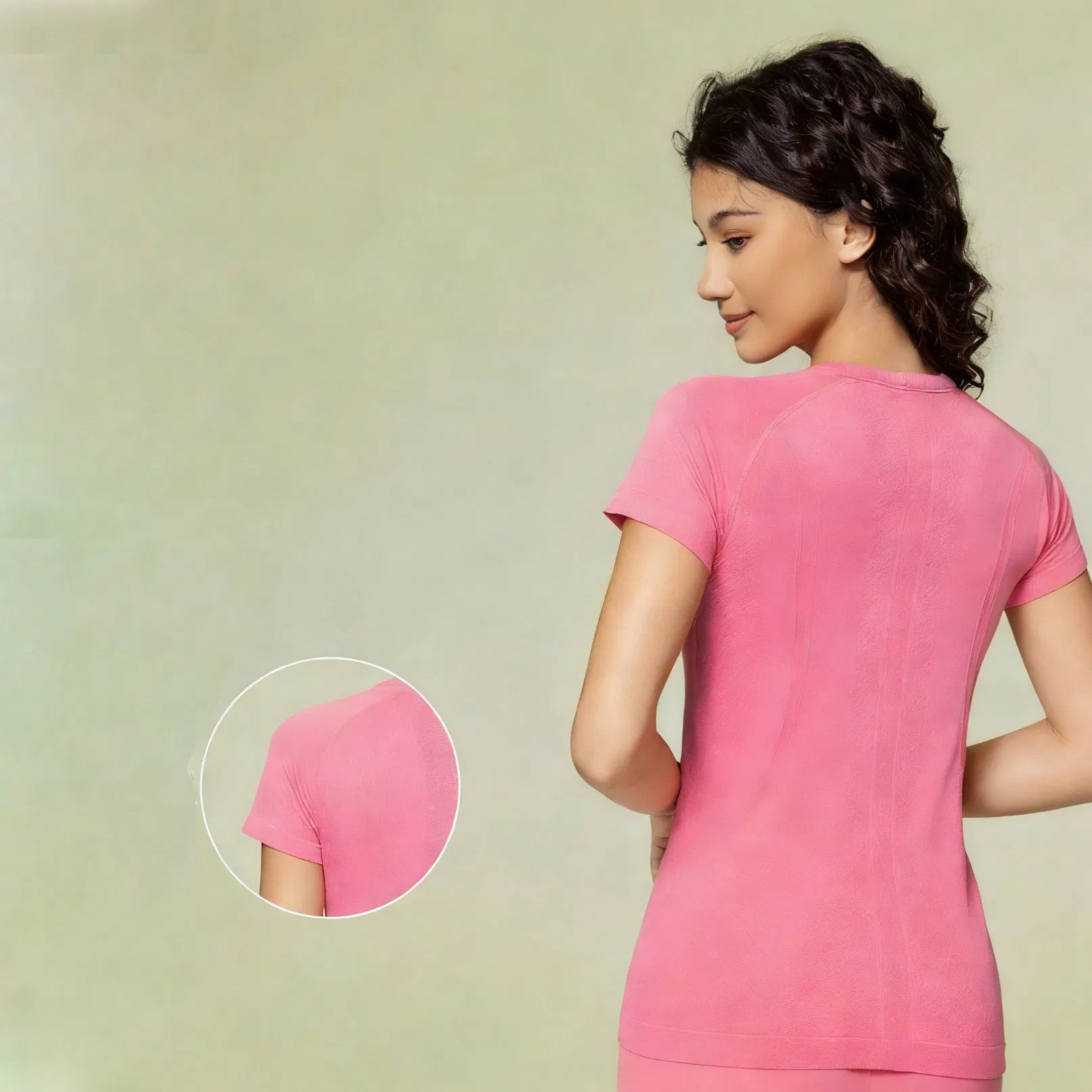 Women's Seamless Yoga T-Shirt, Quick Dry Slim Fit Workout Tops for Gym Running, Breathable Athletic Sport Tee for Summer