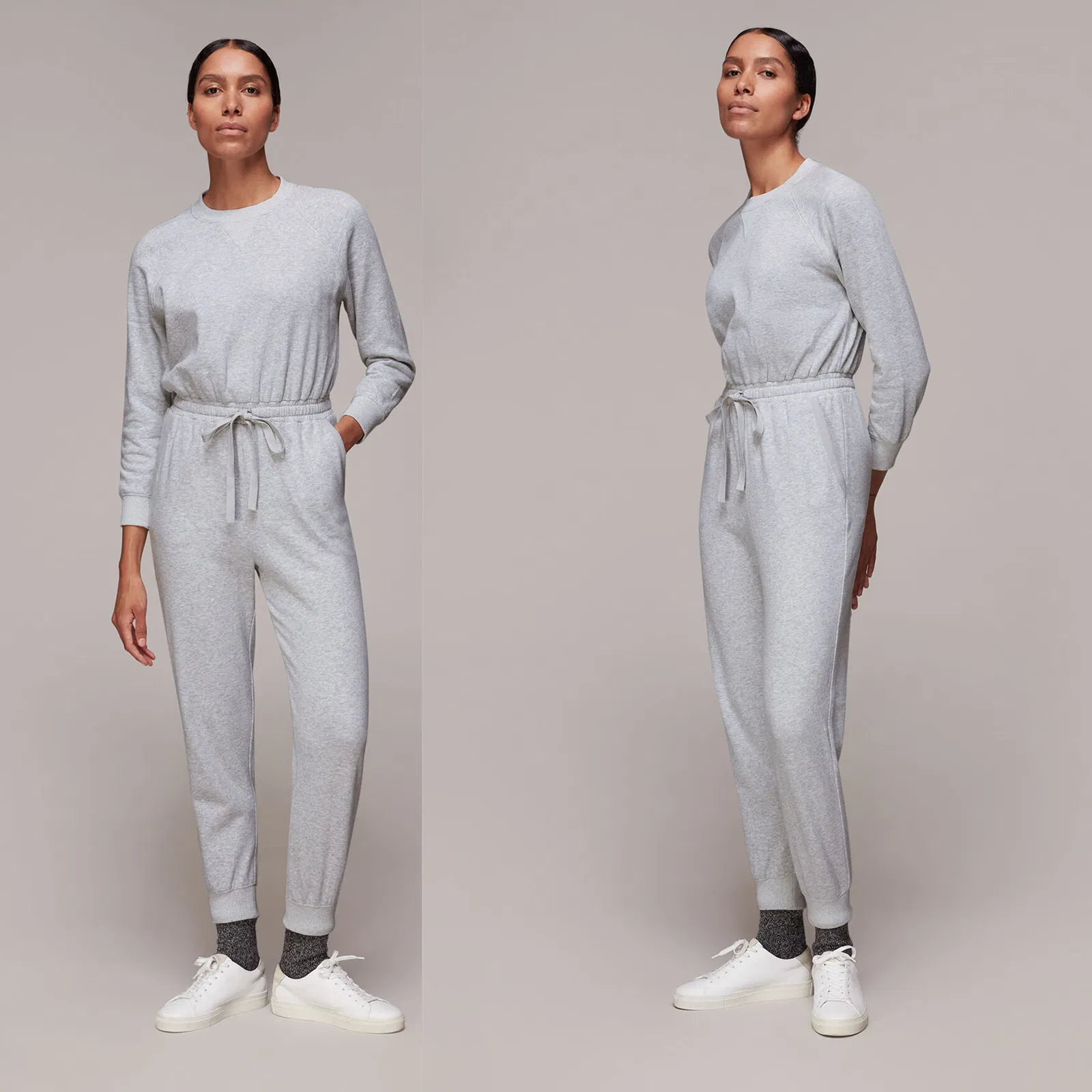 Factory China OEM Top Quality New Design Hot Selling Drawstring Jumpsuit Relaxed Knitted Women Leisure Household Women Loungewear