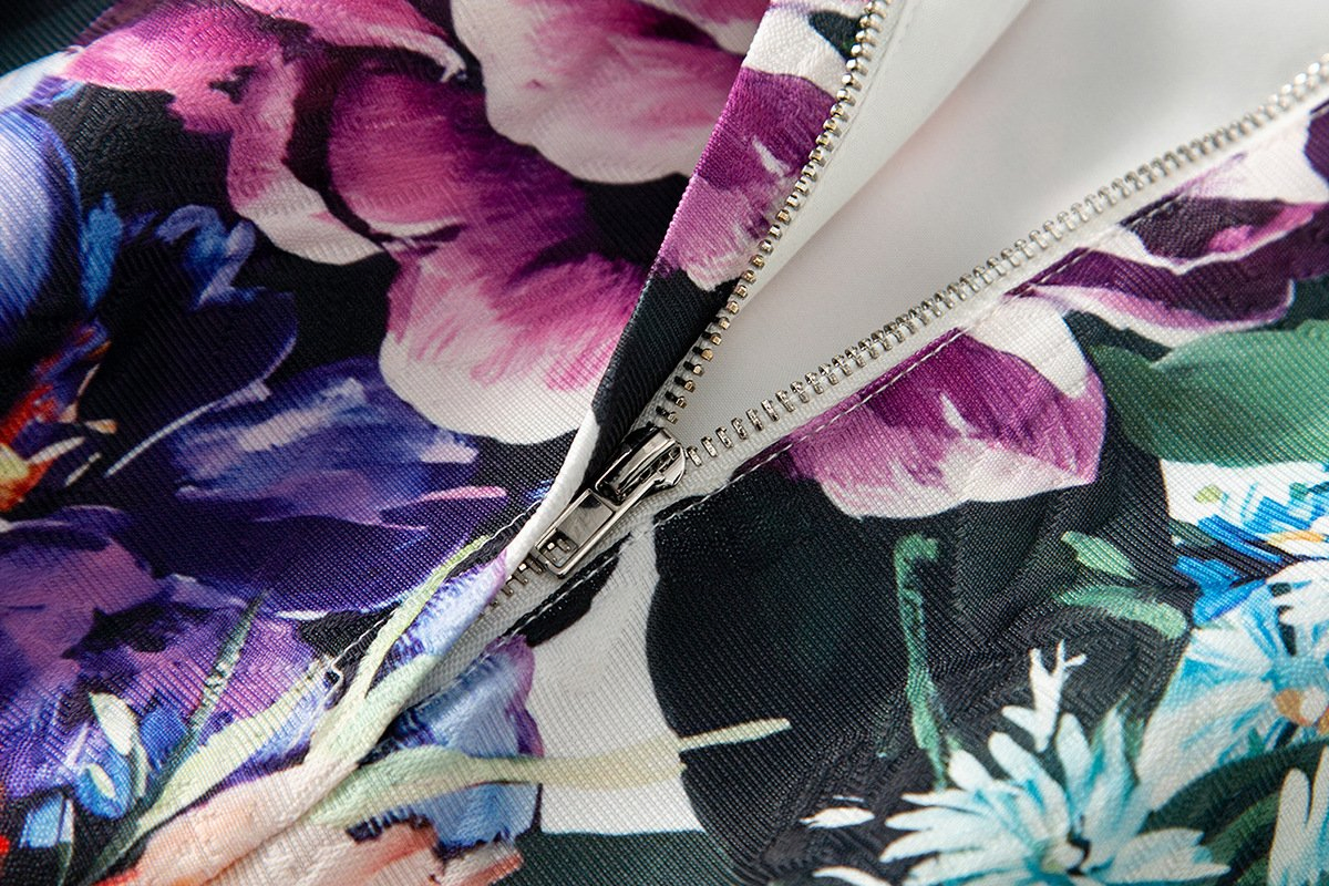 Women's Sleeveless Floral Print Jacquard Shift Dress