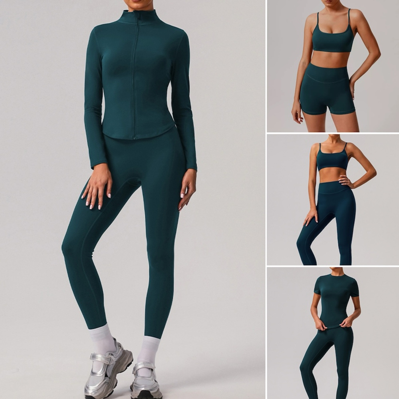 Factory Price Womens Premium Soft and Stretch Workout Clothing Set for Women, 5PCS Matching Yoga Fitness Outfits Casual Paddle Tennis Golf Activewear