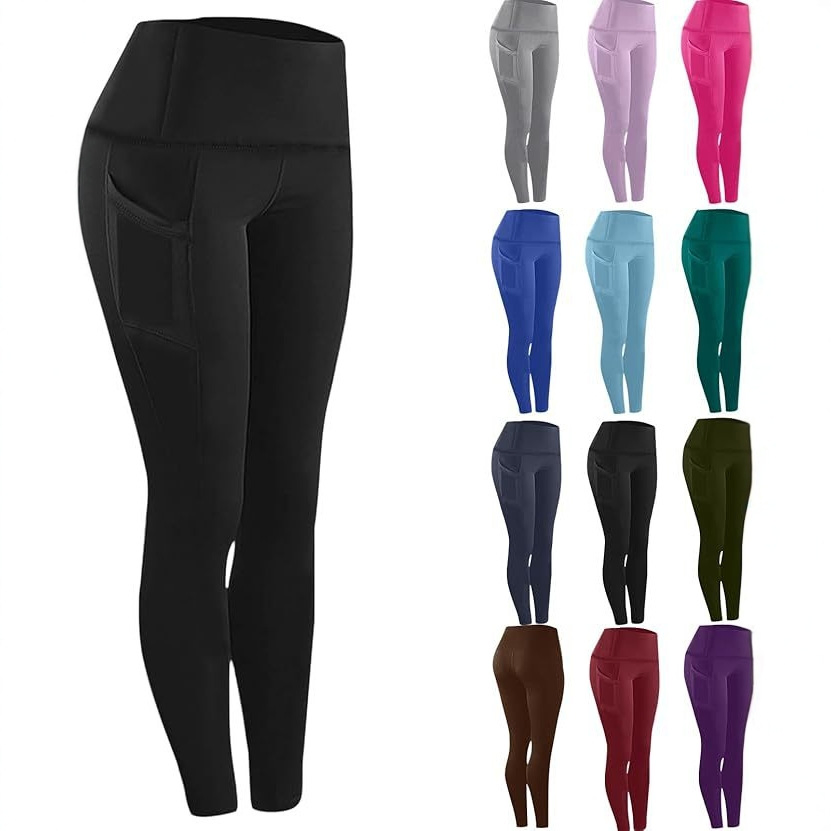 Four-Way Stretch High-Waist Shaping Yoga Leggings with Side Pockets for Women - Amazon Bestseller for Butt-Lifting and Fitness