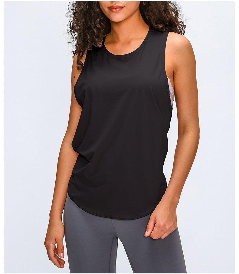 New Yoga Vest T-Shirt Women's Fitness Running Fashion Strap Quick-Drying Breathable Loose Lulu Sleeveless Blouse