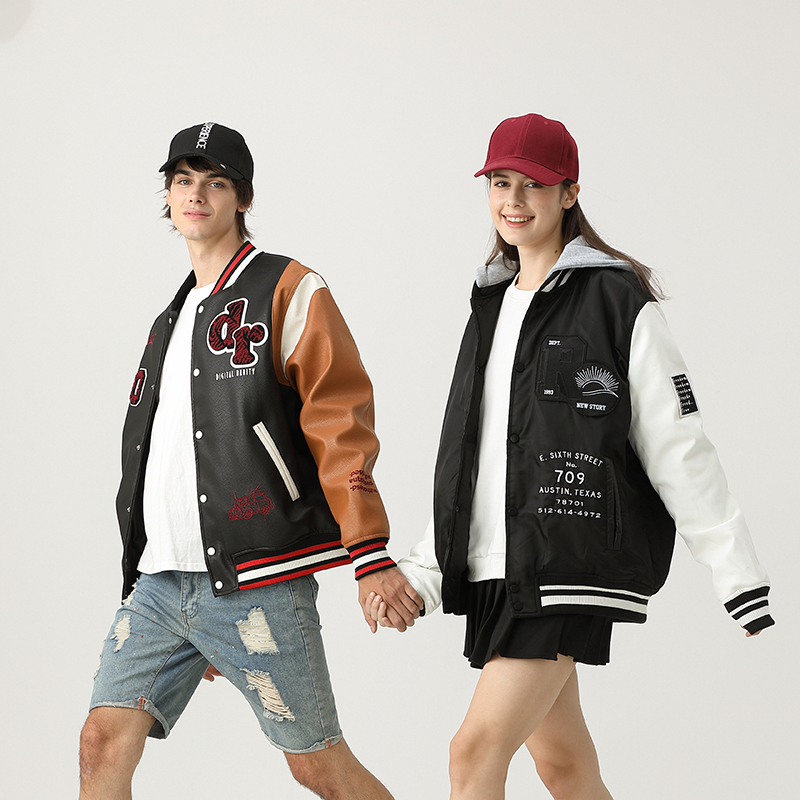 Chaquetas PARA Mujer Cotton Bomber Varsity Uniform Patch Women Letterman Baseball Jacket